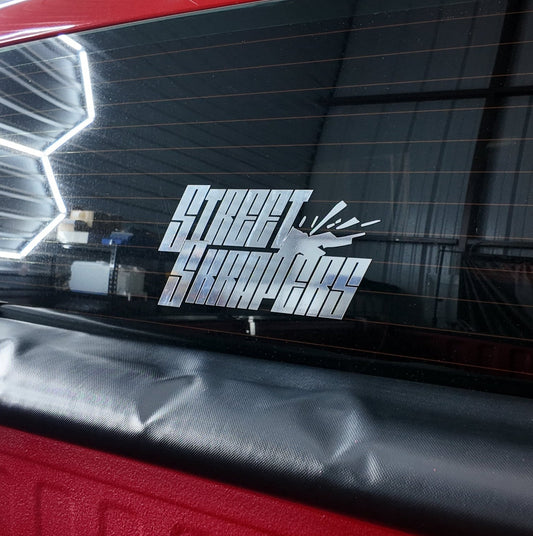 Large Solid Chrome Street Skrapers Decal