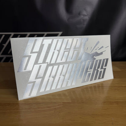 Large Solid Chrome Street Skrapers Decal